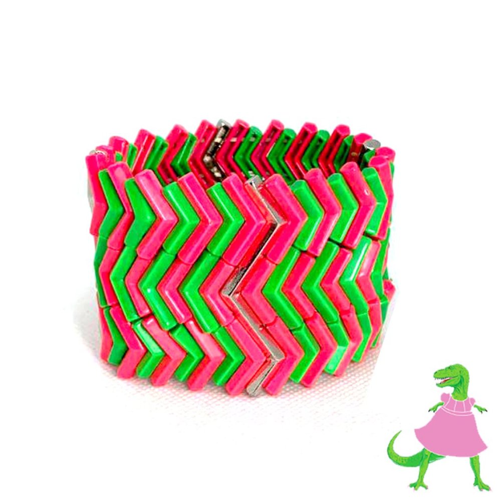 VINTAGE Candypop Neon zigzag wrist cuff